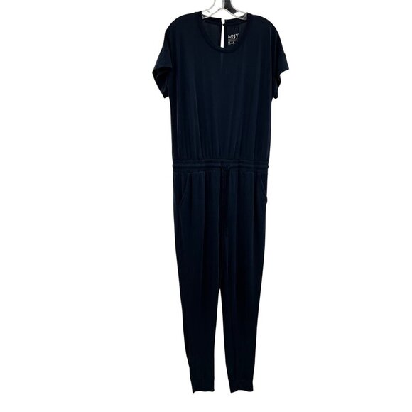 MNY Marc New York Women's Short Sleeve Jogger Jumpsuit Navy Size Large - Picture 1 of 8